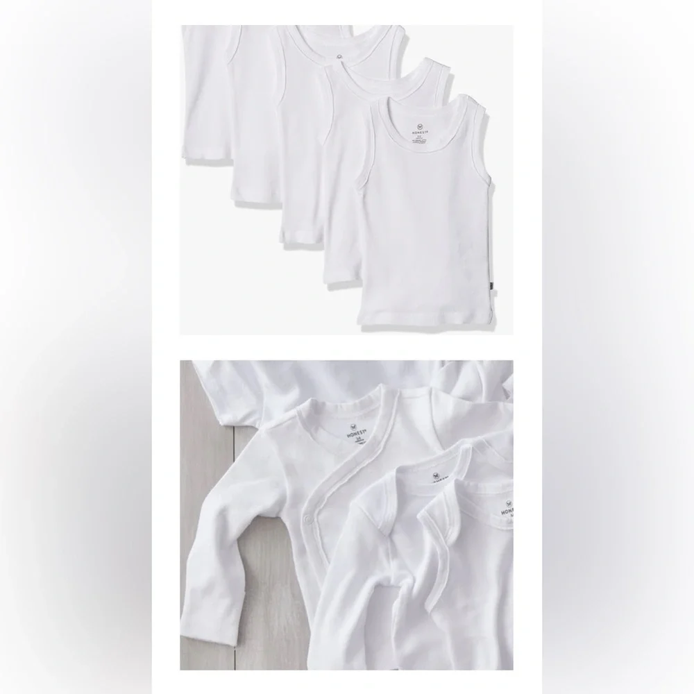 NWT! HonestBaby Organic Cotton Kimono Tops & Sleeveless Muscle T-Shirts Newborn - Picture 3 of 3